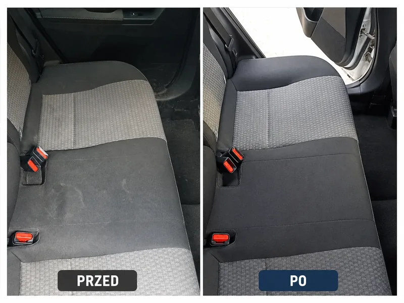 Toyota Auris - czyszczenie tylnej kanapy przed i po